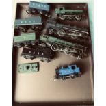 Four assorted Triang steam locomotives and tenders