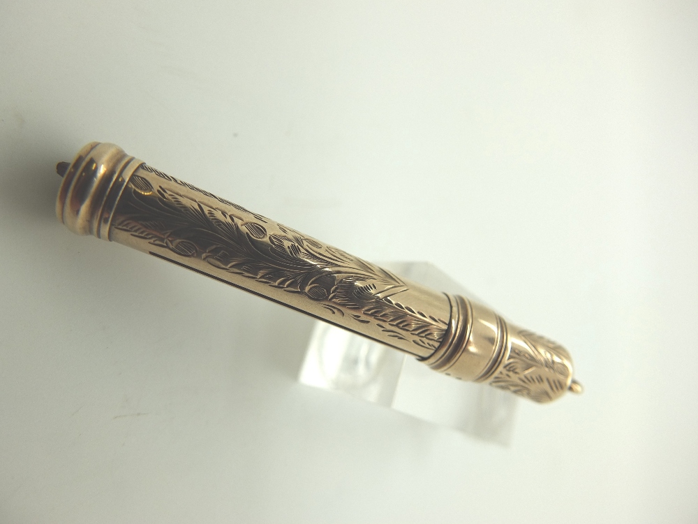 9ct gold chatelaine pencil maker MW&S 9.