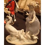 Lladro Running Girl with Geese figurine H: 19 cm