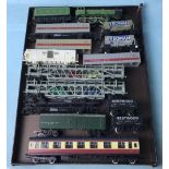 Fifteen Hornby OO Triang and Lima assorted locomotives wagons coach and car transporters