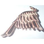 9ct rose gold angel wing charm