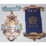 Two enamelled Masonic jewels