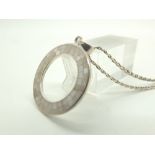 925 silver mosaic circular pendant on 925 silver chain