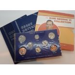 Mixed coins 1964 set King George VI collection C Whitworth folders of British pennies