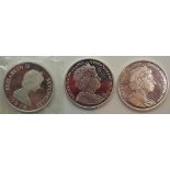 Seychelles 1974 10 rupees and two British Virgin Islands ten dollar coins