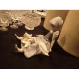 Lladro Seated Girl with Geese figurine H: 17 cm
