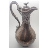 Hallmarked silver claret jug assay London 1839 Edward Barnard 854g CONDITION REPORT: