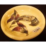 Moorcroft large Arum Lily shallow yellow bowl