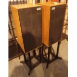 Pair of Rogers LS7 speakers serial no ST8738A with tubular steel stands CONDITION REPORT: