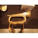 Military bugle with stringing