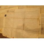 Large collection of 18thC and Early 19thC indentures last will and testaments and related ephemera