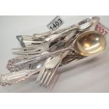 Collection of mixed sterling silver cutlery 560g