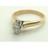 18ct gold diamond solitaire ring size K