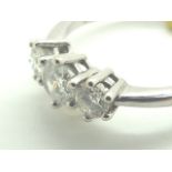 18ct white gold 0.75ct three stone diamond ring size M/N RRP £3000.