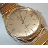 Gold plated Omega Seamaster quartz gents wristwatch CONDITION REPORT: Working at