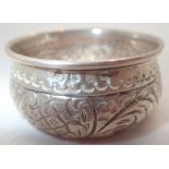 Hallmarked silver small embossed silver bowl