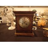 French oak cased Westminster chime mantel clock