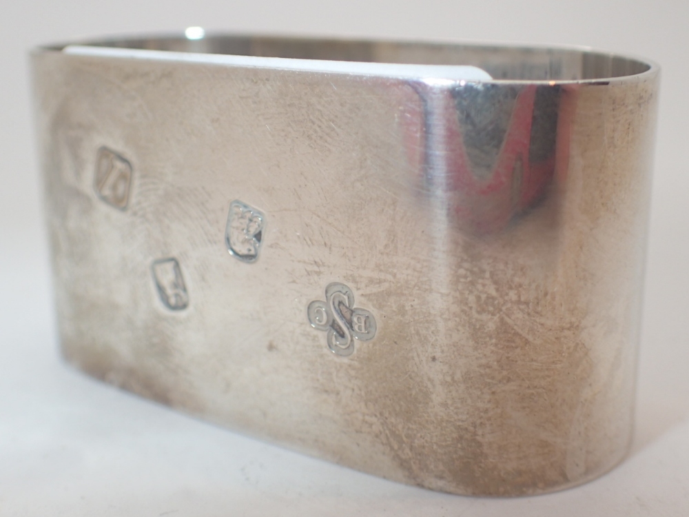 Hallmarked silver continental napkin ring