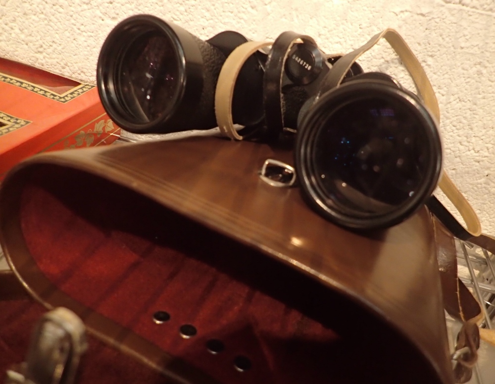 Carl Zeiss Jena leather cased binoculars