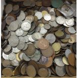 Box of mixed British and world coins