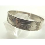 925 silver vintage 1973 solid hinged bangle