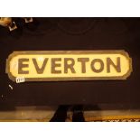 Wooden Everton street sign L: 60 cm