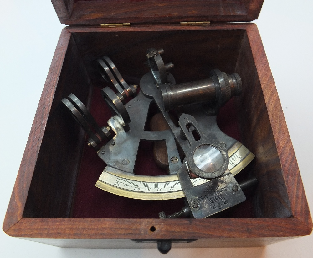 Brass boxed sextant