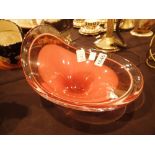 Signed large glass fruit bowl,