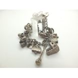 925 silver vintage charm bracelet with assorted 925 silver charms