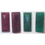 Emerald cut EGL certified enhanced colours ruby and emerald loose gemstones 11 x 9 x 5 mm deep