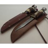 Two William Rodgers antler handled sheath knives