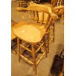 Two pine kitchen bar stools unused,