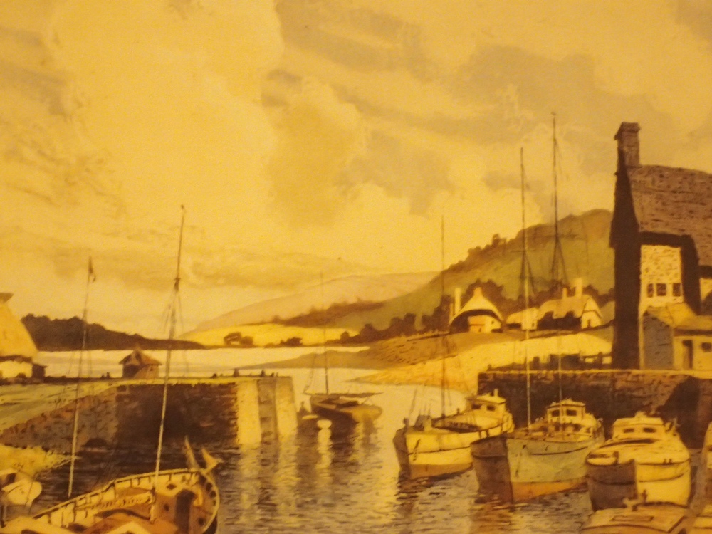 James Priddy artists proof print Porlock Weir Somerset 36 x 25 cm