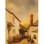 Gordon Wilkinson watercolour of Cheshire village scene frame not included