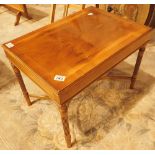 Yew side table with fluted legs L: 46 cm