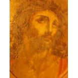 Framed oil on canvas of Jesus and the Crown of Thorns signed M Wylie L: 18 cm