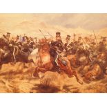 Large Charge of the Light Brigade R Caton Woodville print 75 x 44 cm CONDITION REPORT: