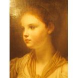 Gilt framed oil on canvas portrait of a young girl signed James George 31 x 39 cm