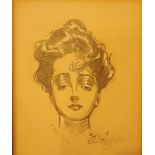 Head of a woman pastel on paper after Charles Dana Gibson indistinctly signed and dated 28/02/04 11