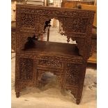 Antique Anglo Indian fretwork display table L: 70 cm