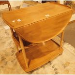 Pale ash dropleaf Ercol tea trolley L : 77 cm