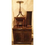 Mixed mahogany furniture DVD rack tables and cupboard