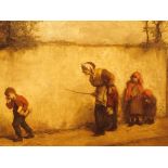 1831 - 1893 John Burr R B A Roi ARWS signed oil on canvas of a naughty child 62 x 38 cm
