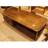 Ercol ash coffee table with two drawers 125 x 55 x 42 cm