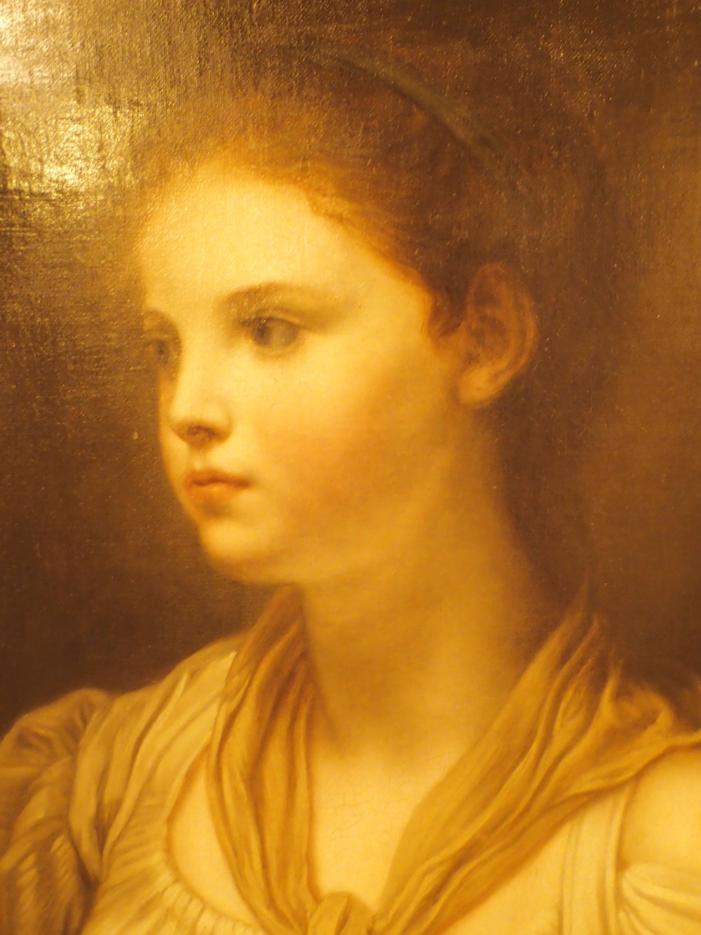 Gilt framed oil on canvas portrait of a