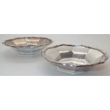 Pair of Anglo Indian silver pin dishes b