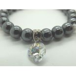 Haematite ball bracelet with sterling si