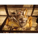 Picquot Ware tea set with tray