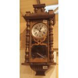 30 hour mahogany cased chiming wall clock