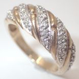 9ct gold and diamond ring size N/O